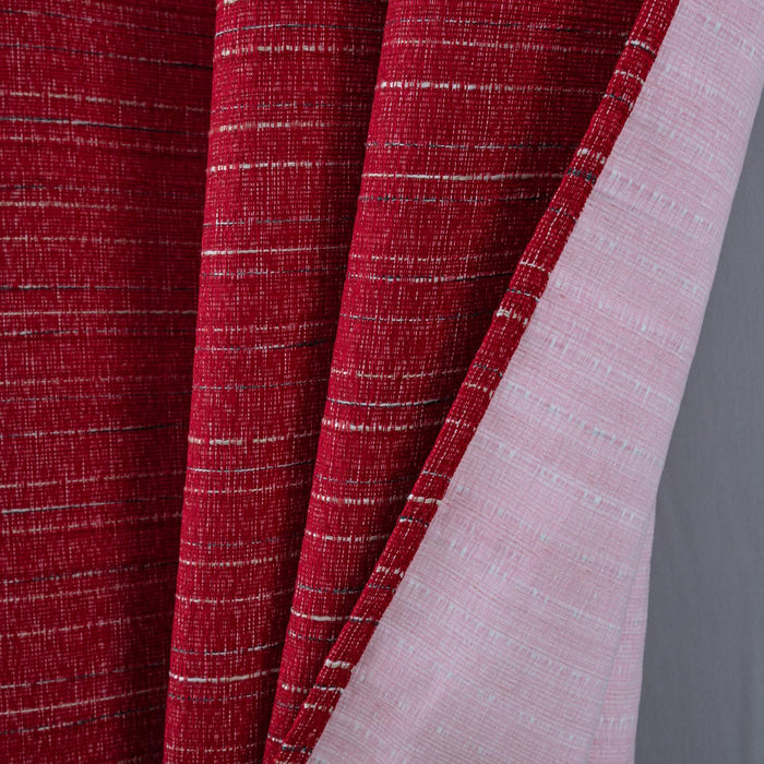 RT Designer Collection Kensington Jacquard Foam Backed Luxurious Decorative Grommet Curtain Panel Red