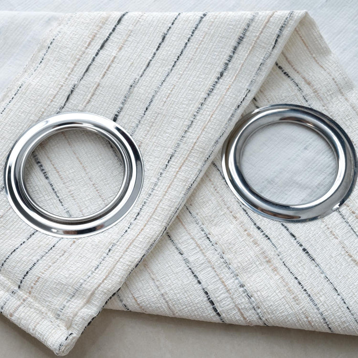 RT Designer Collection Kensington Jacquard Foam Backed Luxurious Decorative Grommet Curtain Panel White