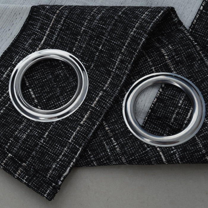 RT Designer Collection Kensington Jacquard Foam Backed Luxurious Decorative Grommet Curtain Panel Black