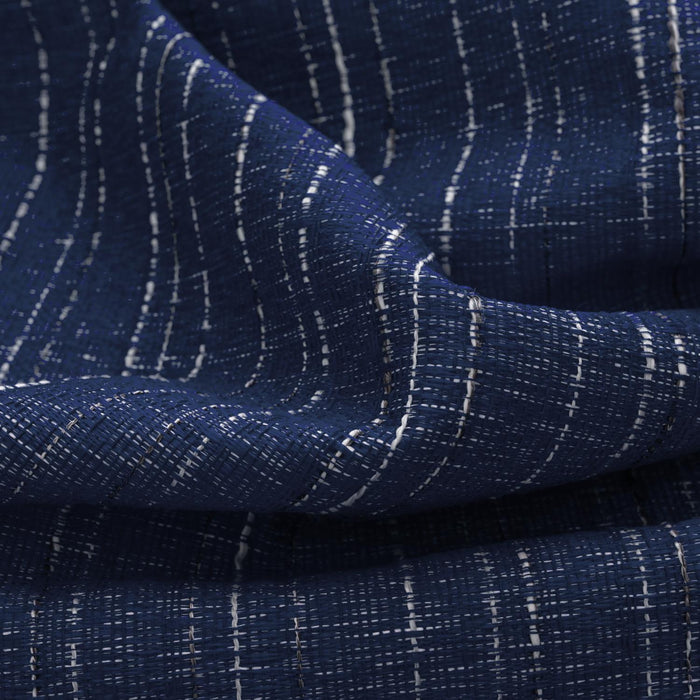 RT Designer Collection Kensington Jacquard Foam Backed Luxurious Decorative Grommet Curtain Panel Navy