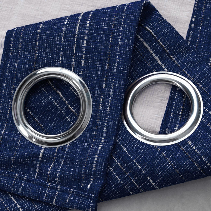 RT Designer Collection Kensington Jacquard Foam Backed Luxurious Decorative Grommet Curtain Panel Navy