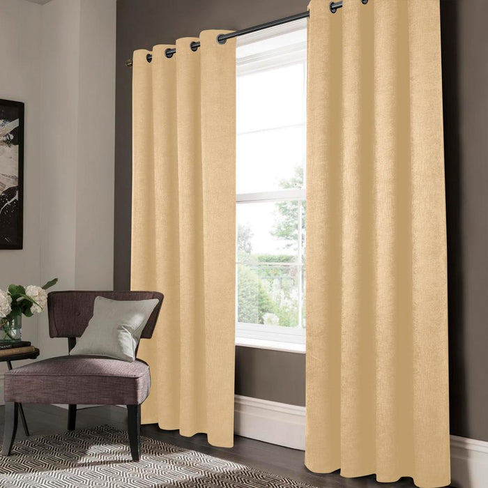 Olivia Gray Lynx Matte Embossed Blackout Grommet Panel - Gold