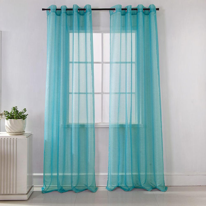 Ramallah Lonnie Grommet Curtain Panel - 54x90", Aqua