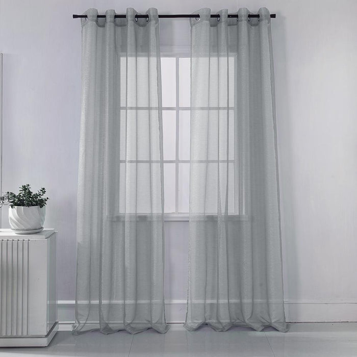 Ramallah Lonnie Grommet Curtain Panel - 54x90", Silver