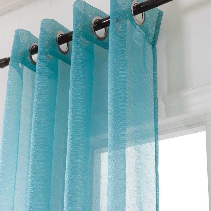 Lonnie 2-Piece Room Darkening Grommet Curtain 38" x 84" Aqua by Rt Designers Collection