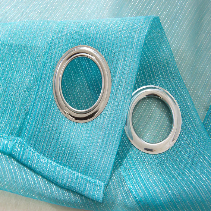 Lonnie 2-Piece Room Darkening Grommet Curtain 38" x 84" Aqua by Rt Designers Collection
