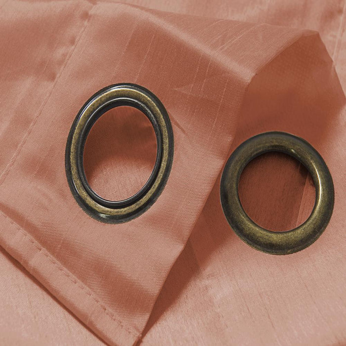 RT Designers Collection Nancy Faux Silk Grommet Curtain Panel 54" x 84" Coral