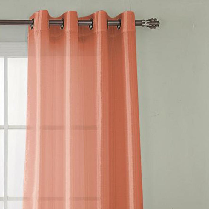 RT Designers Collection Nancy Faux Silk Grommet Curtain Panel 54" x 84" Coral