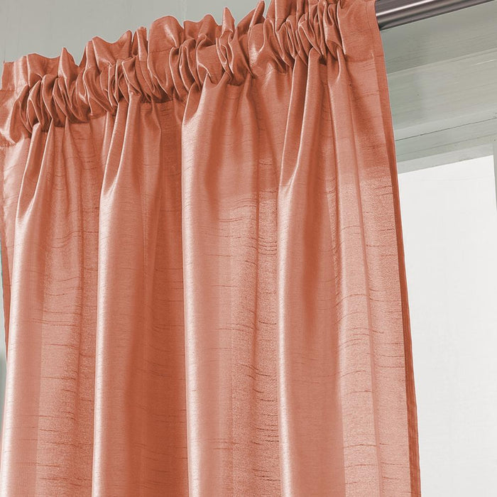 RT Designers Collection Nikki Premium Rod Pocket Curtain Panel Coral
