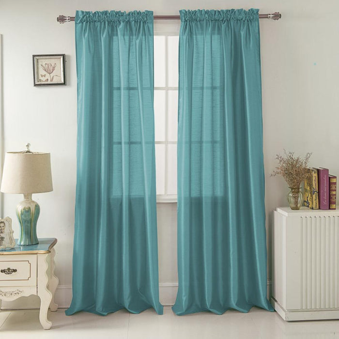 RT Designers Collection Nikki Premium Rod Pocket Curtain Panel 54" x 95" Teal