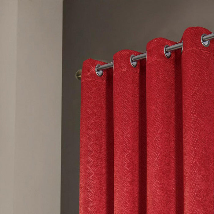 RT Designers Nellie Embossed Blackout Grommet Panel - Red