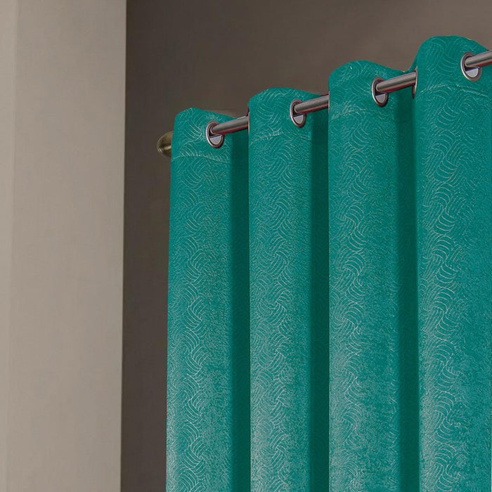 RT Designers Nellie Embossed Blackout Grommet Panel - Teal