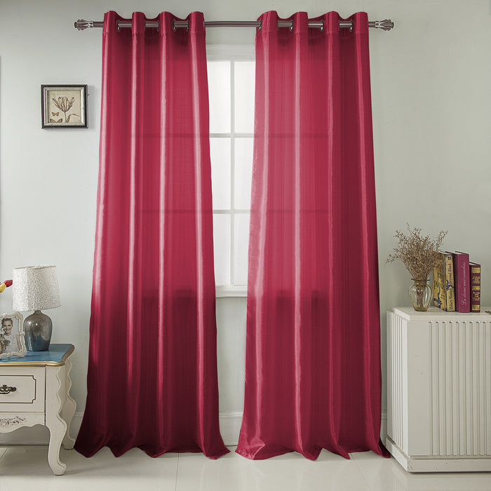 Nancy 2-Piece Grommet Premium Quality Panel 38" x 84" Burgundy by Rt Designers Collection