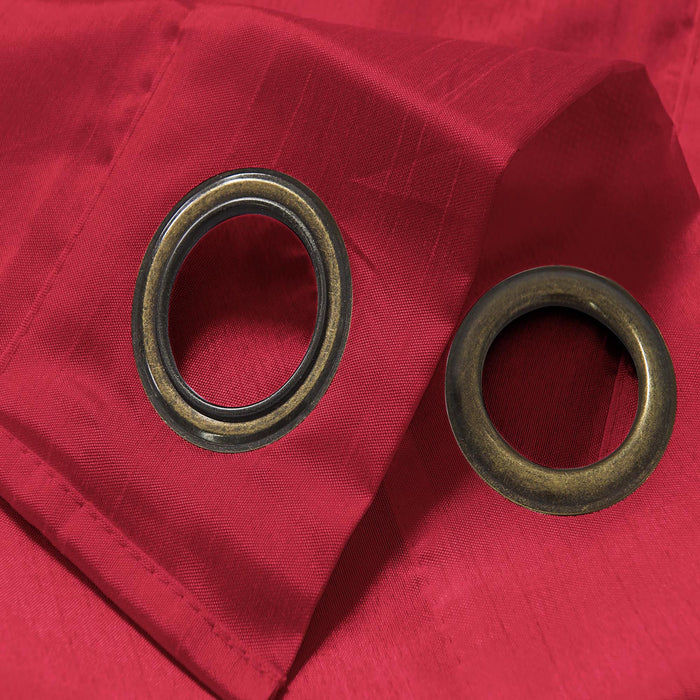 Nancy 2-Piece Grommet Premium Quality Panel 38" x 84" Red by Rt Designers Collection
