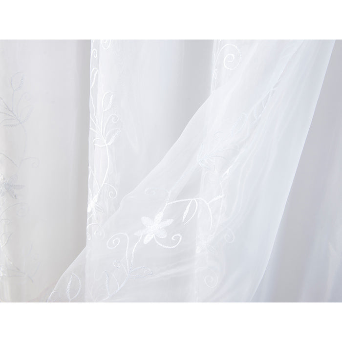 Priscilla Embroidered Panel With Double Valance - RT Designers Collection