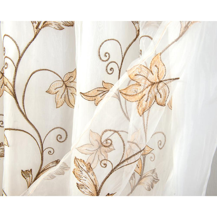 Pia Embroidered Panel With Double Valance - RT Designers Collection