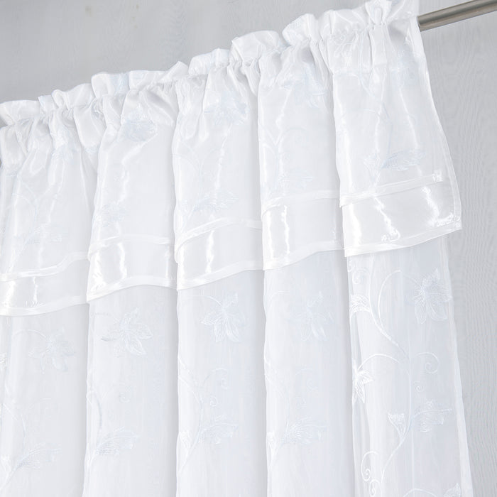 Pia Embroidered Panel With Double Valance - RT Designers Collection