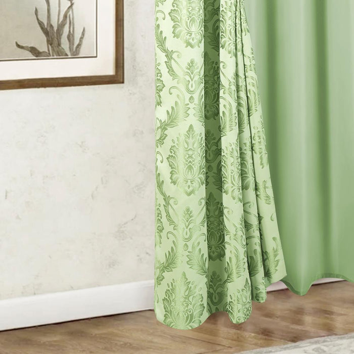 RT Designers Collection Stockton Premium Two Pack Double Curtain Panel 54" x 84" Green