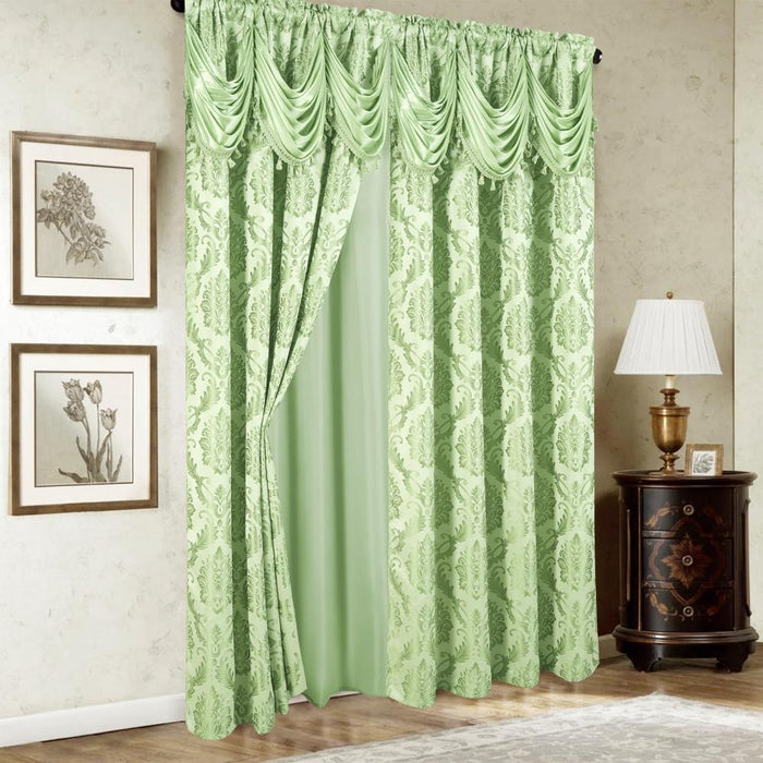 RT Designers Collection Stockton Premium Two Pack Double Curtain Panel 54" x 84" Green