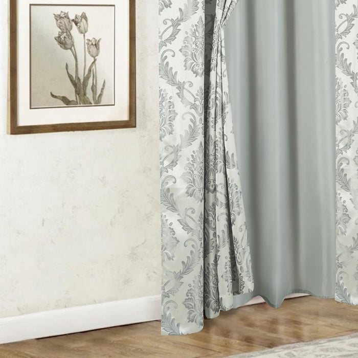 RT Designers Collection Stockton Premium Two Pack Double Curtain Panel 54" x 84" Grey