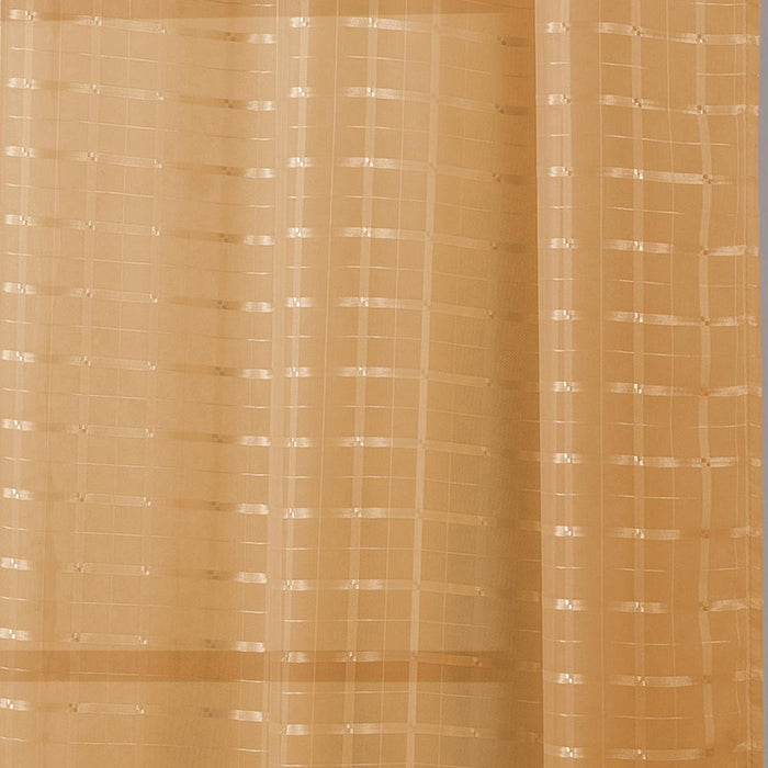 RT Designers Collection Wanda Box Voile Light Filtering One Grommet Curtain Panel 54" x 90" Gold