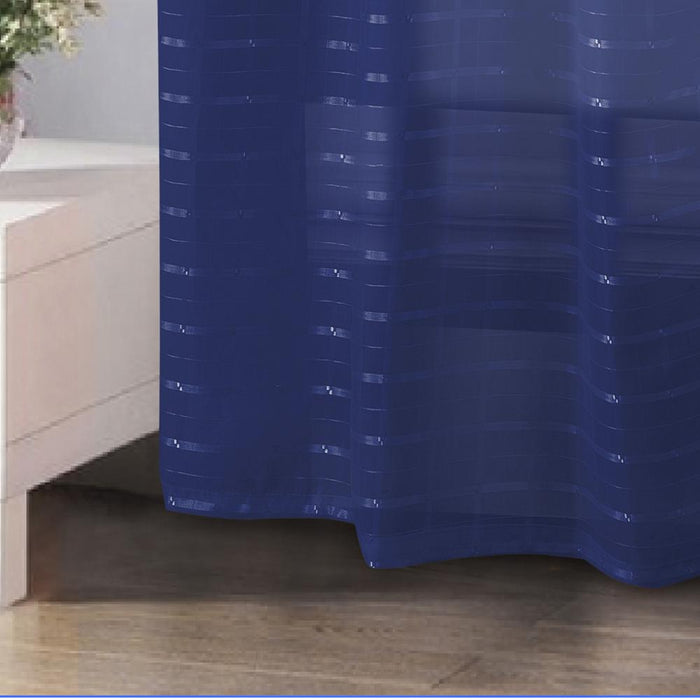 RT Designers Collection Wanda Box Voile Light Filtering One Grommet Curtain Panel 54" x 90" Navy
