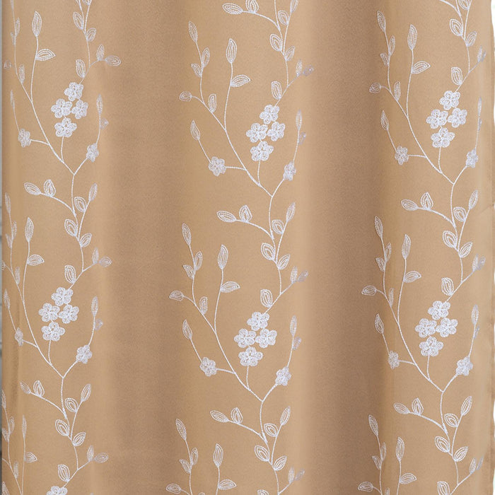 RT Designer Collection Lilian 2 Pack Embroidered Blackout Luxurious Decorative Grommet Curtain Panel 36" x 84" Taupe