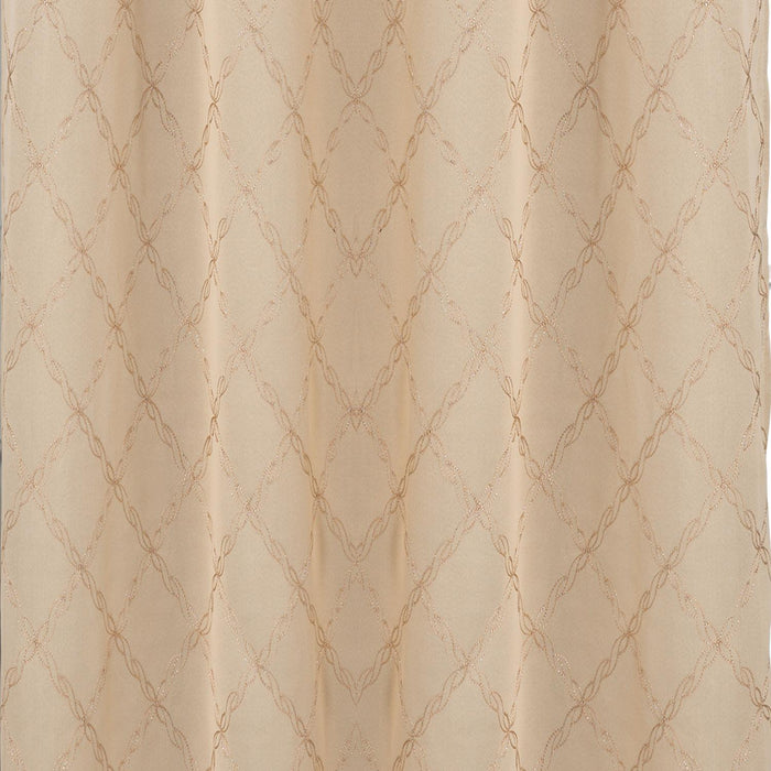 RT Designer Collection Gable 2 Pack Embroidered Blackout Luxurious Decorative Grommet Curtain Panel 36" x 84" Beige