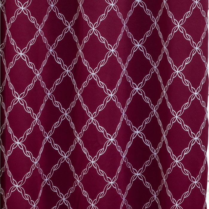 RT Designer Collection Gable 2 Pack Embroidered Blackout Luxurious Decorative Grommet Curtain Panel 36" x 84" Burgundy