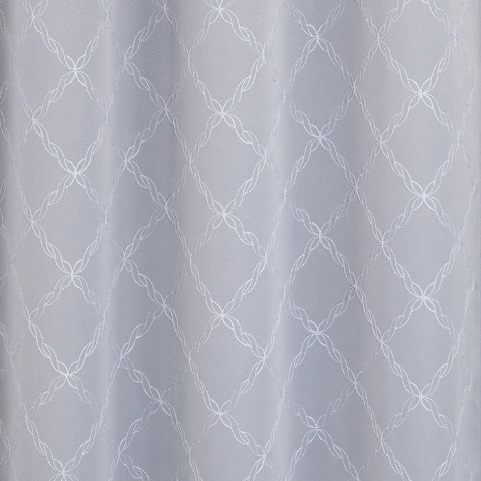 RT Designer Collection Gable 2 Pack Embroidered Blackout Luxurious Decorative Grommet Curtain Panel 36" x 84" Silver