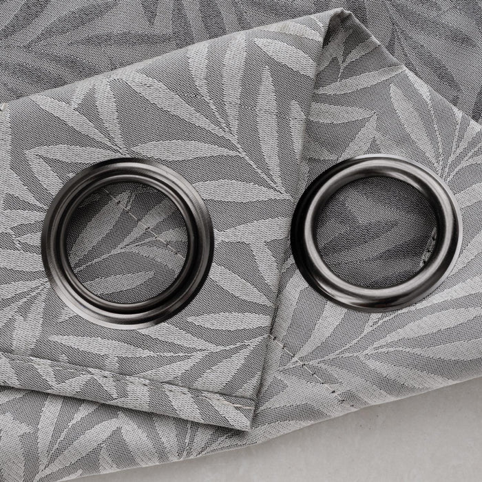 RT Designer Collection Florence Jacquard Luxurious Decorative Grommet 2 Pack Curtain Panel 36" x 84" Silver