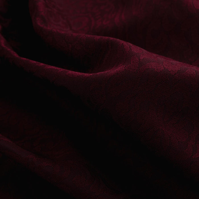 RT Designer Collection Percy Jacquard Luxurious Decorative Grommet 2 Pack Curtain Panel  36" x 84" Burgundy