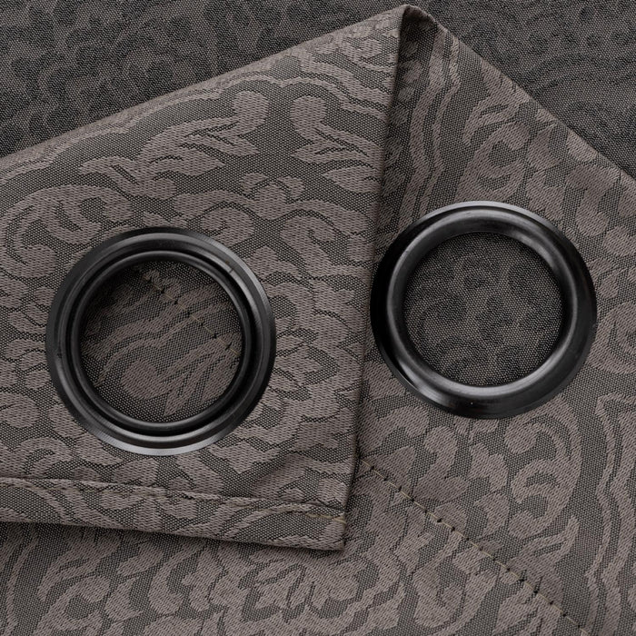 RT Designer Collection Percy Jacquard Luxurious Decorative Grommet 2 Pack Curtain Panel  36" x 84" Taupe