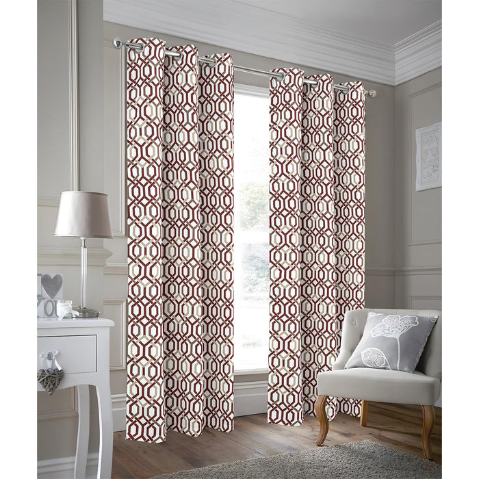 RT Designer Collection Rory Printed 2 Pack Blackout Luxurious Decorative Grommet Curtain Panel 36" x 84" Burgundy