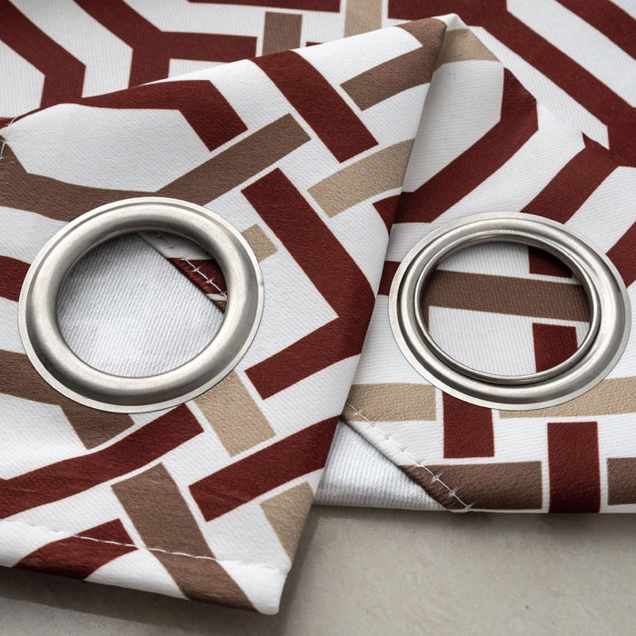 RT Designer Collection Rory Printed 2 Pack Blackout Luxurious Decorative Grommet Curtain Panel 36" x 84" Burgundy