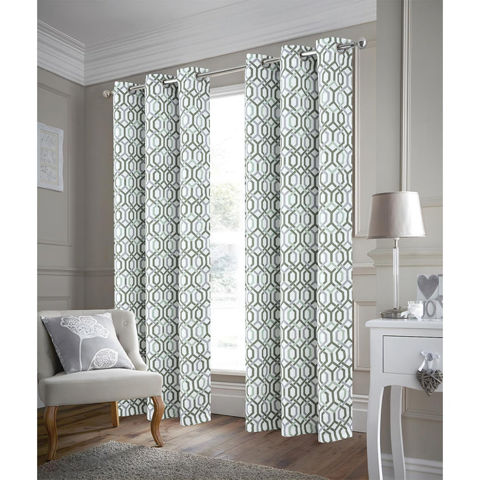 RT Designer Collection Rory Printed 2 Pack Blackout Luxurious Decorative Grommet Curtain Panel 36" x 84" Sage