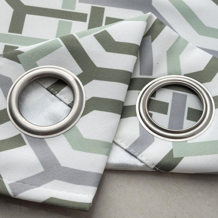 RT Designer Collection Rory Printed 2 Pack Blackout Luxurious Decorative Grommet Curtain Panel 36" x 84" Sage