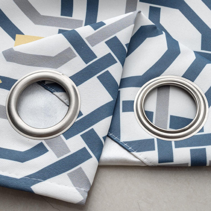 RT Designer Collection Rory Printed 2 Pack Blackout Luxurious Decorative Grommet Curtain Panel 36" x 84" Yellow