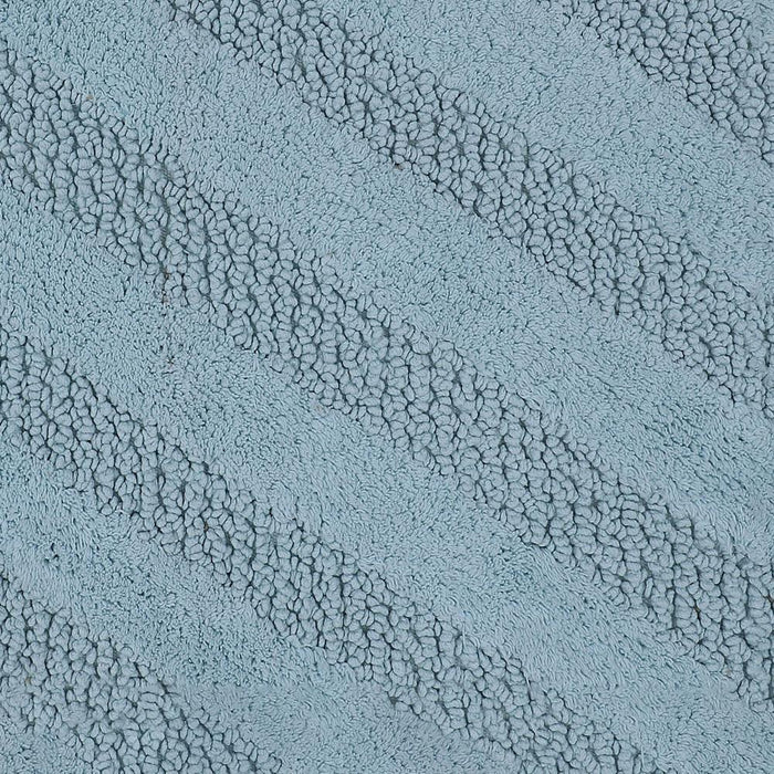 Unique Stripe Honeycomb Sculptured Bath Rug Made Soft Plush Cotton Is Super Soft The Touch Light Blue