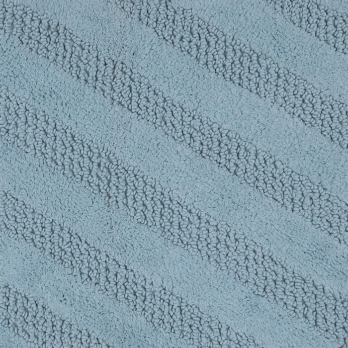 Unique Stripe Honeycomb Sculptured Bath Rug Made Soft Plush Cotton Is Super Soft The Touch Light Blue