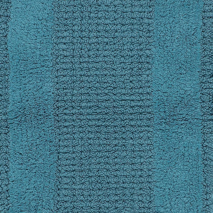 Racetrack Non-Slip Cotton Bath Rug  20" x 30" Aqua by Perthshire Platinum Collection