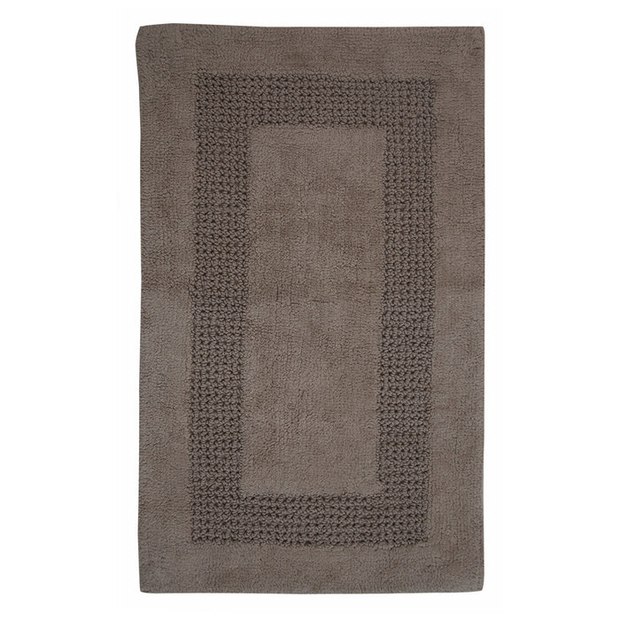Classic Racetrack Cotton Bath Rug 20" x 30" Stone by Perthshire Platinum Collection