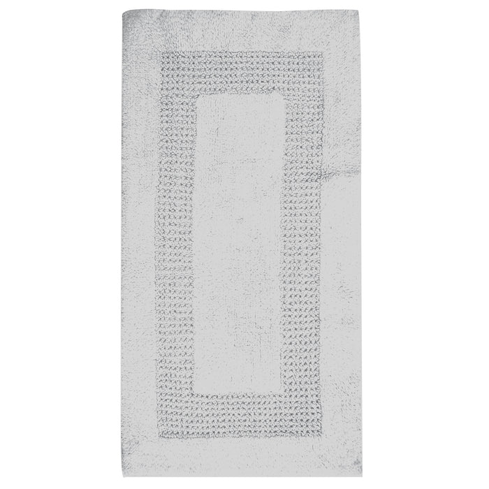 Classic Racetrack Cotton Bath Rug 20" x 30" White by Perthshire Platinum Collection