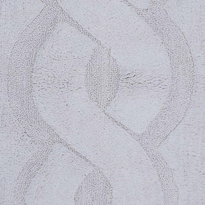 Beautiful Sculptured Chain Design Bath Rug With Anti Skid Latex Back  Made Cotton Super Soft White