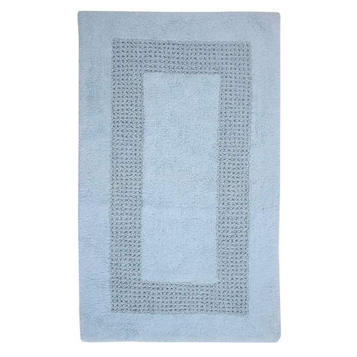 Extremely Absorbent Cotton Bath Rug 24" x 40" Light Blue by Perthshire Platinum Collection