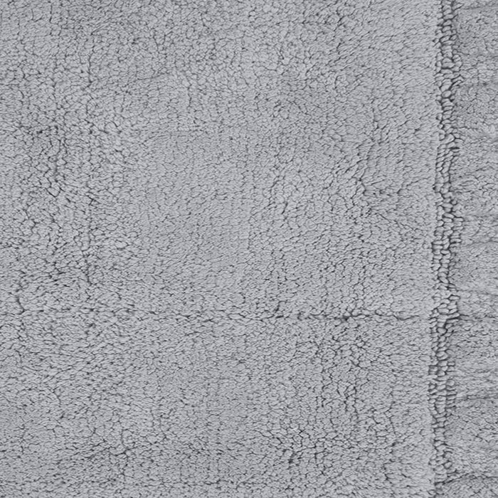 Sculptured Border Soft Plush Cotton Non-Slip Bath Rug Silver by Castle Hill