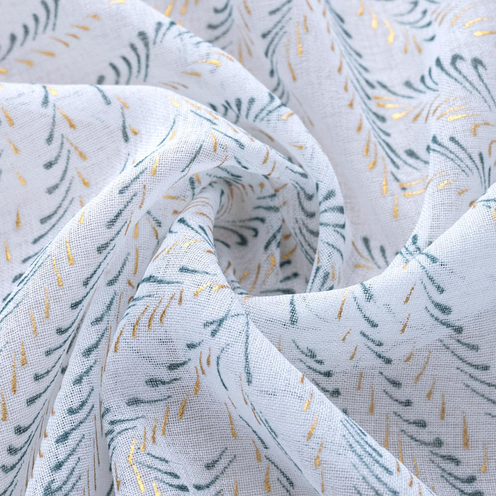 RT Designers Collection Faye Grommet Metallic Sheer Printed Doily Curtain Panel Pair 36" x 84" Sage