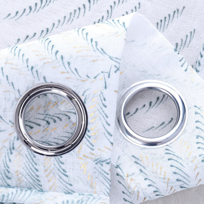 RT Designers Collection Faye Grommet Metallic Sheer Printed Doily Curtain Panel Pair 36" x 84" Sage