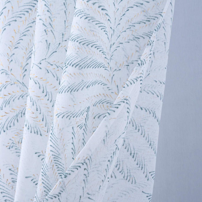 RT Designers Collection Faye Grommet Metallic Sheer Printed Doily Curtain Panel Pair 36" x 84" Sage