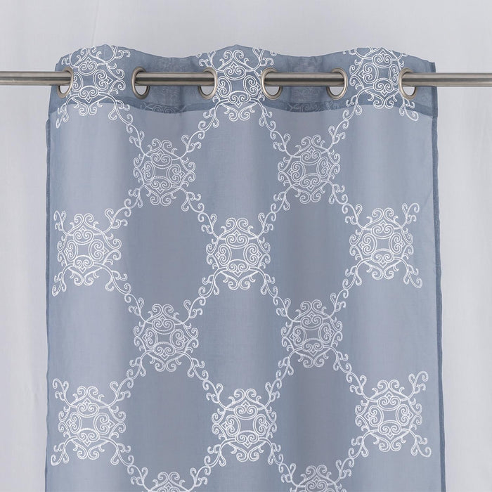RT Designer Collection Sheryl 2 Pack Embroidered Dorly Luxurious Decorative Grommet Curtain Panel 36" x 96" Slate Blue